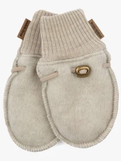 Tilbehør|MikkLine Mikk-Line Vanter Merinould, Melange Offwhite Hvid