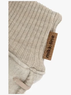 Tilbehør|MikkLine Mikk-Line Vanter Merinould, Melange Offwhite Hvid