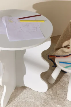Børnemøbler|Minitude  Bølget Sidebord, Hvid