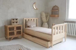 Børn Minitude Børnesenge & Tilbehør-ETHAN Seng 90x200, Natur