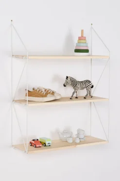 Børn Minitude Børnemøbler-Hylde Brooklyn 3-Plan, Natur/Hvid