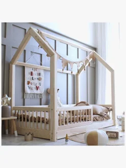 Børnesenge & Tilbehør|Minitude JAMES Junior-/Montessori-seng 90x190, Natur