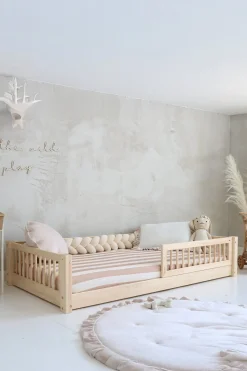 Børn Minitude Børnesenge & Tilbehør-LEWIS Junior-/Montessori-seng 80x160, Natur