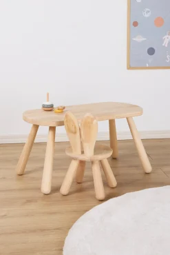 Børnemøbler|Minitude Nordic Skrivebord med Stol Kanin, Natur