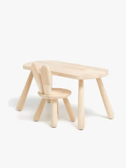Børnemøbler|Minitude Nordic Skrivebord med Stol Kanin, Natur