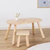 Børn Minitude Børnemøbler-Nordic Skrivebord med Firkantet Skammel, Natur