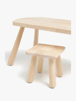 Børn Minitude Børnemøbler-Nordic Skrivebord med Firkantet Skammel, Natur