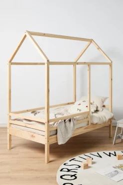 Børnesenge & Tilbehør|Minitude Nordic Jax Husseng 70x140 + Sengehimmel, Natur