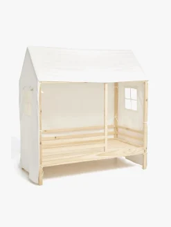 Børnesenge & Tilbehør|Minitude Nordic Jax Husseng 70x140 + Sengehimmel, Hvid