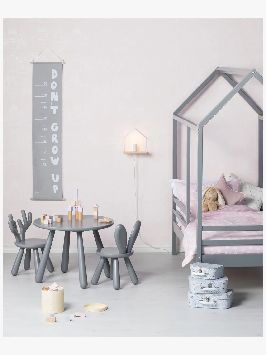 Madrasser|Minitude Nordic JAX Juniorseng m. Madras 70x140, Grå