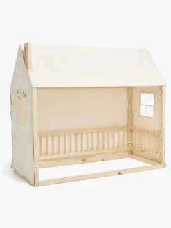 Børnesenge & Tilbehør|Minitude Nordic Mason Husseng 70x160 + Sengehimmel, Hvid