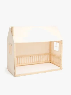 Børnesenge & Tilbehør|Minitude Nordic Mason Husseng 70x160 & BabyMatex Madras Soft Plus + Sengehimmel, Natur