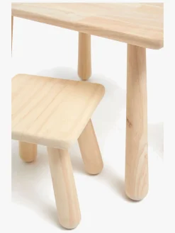 Børn Minitude Børnemøbler-Nordic Rektangulært Bord & Firkantede Skamler, Natur