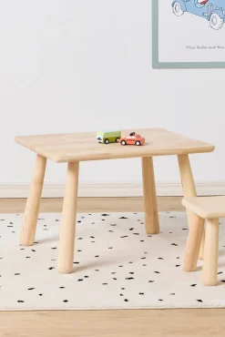 Børn Minitude Børnemøbler-Nordic Rektangulært Bord & Firkantede Skamler, Natur