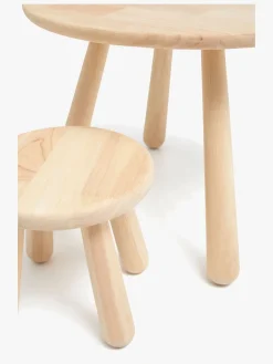 Børnemøbler|Minitude Nordic Rundt Bord & Runde Skamler, Natur