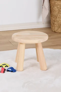 Børnemøbler|Minitude Nordic Rundt Bord & Runde Skamler, Natur