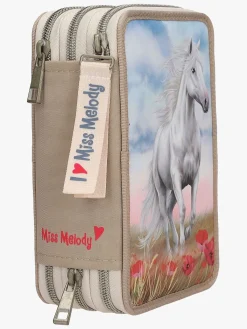 MissMelody Kreativt Legetøj-Miss Melody Penalhus med 3 Rum Poppy, Sandfarvet