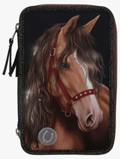 Kreativt Legetøj|MissMelody Miss Melody Tredelt Penalhus med LED-lys Glitter Horse