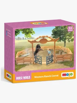 Legetøjsfigurer|Mojo Western Ranch Corral Hestefold med Hest 14 Dele