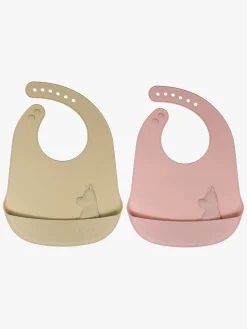 Mumin Spisetid-Mumitroldene Hagesmække Silikone 2-pak, Latte/Rosehip Pink