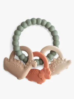 Babylegetøj|Mushie Bidering Dino, Grøn Flerfarvet