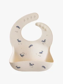 Mushie Spisetid-Hagesmæk Silikone, Whales