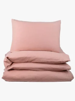 Sengetøj|NGBaby NG Baby Sengesæt Tremmeseng Musselin 100x130, Dusty Rose Lyserød