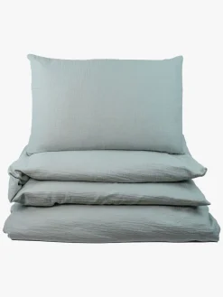 Børn NGBaby Sengetøj-NG Baby Sengesæt Tremmeseng Musselin 100x130, Frosty Green