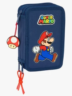 SuperMario Kreativt Legetøj-Nintendo Super Mario Penalhus med 3 Rum, Rød/Blå