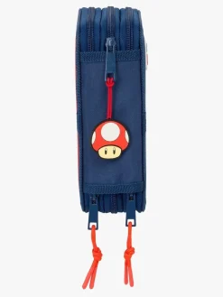 SuperMario Kreativt Legetøj-Nintendo Super Mario Penalhus med 3 Rum, Rød/Blå