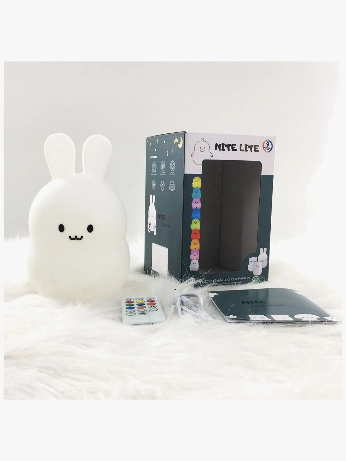 Børn Nitelite Lamper & Belysning-Natlampe Kanin, Hvid