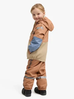 Regntøj|Nordbjrn Nordbjörn Bergen Foret Regnsæt, Camel/White Pepper Beige/Blå