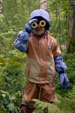 Regntøj|Nordbjrn Nordbjörn Bergen Foret Regnsæt, Camel/White Pepper Beige/Blå