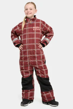 Børn Nordbjrn Flyverdragter|Overtøj-Nordbjörn Enelunden Flyverdragt, Madder Brown Checked