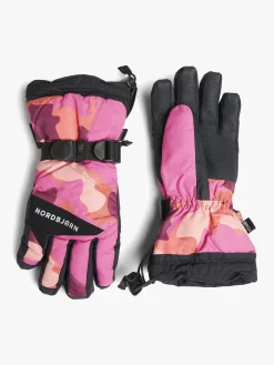 Tilbehør|Vintertøj|Nordbjrn Nordbjørn Explore Jr Handsker, Flamboyant Camo Lyserød