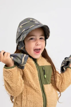 Regntøj|Tilbehør|Nordbjrn Nordbjørn Fjord Foret Regnhue & Vanter, Hide and Seek Green Grøn/Beige