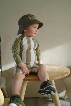 Børn Nordbjrn Uv & Strand|Tilbehør-Nordbjörn Hjortnäs Bucket Hat Vendbar, Grøn