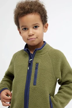 Børn Nordbjrn Fleecetøj-Nordbjørn Mollösund Fleecetrøje, Olive Green