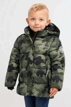 Børn Nordbjrn Vintertøj|Overtøj-Nordbjørn Nevada Dynejakke, Camo Green