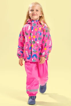 Børn Nordbjrn Regntøj-Nordbjørn Nordvik Foret Regnsæt, Azalea Pink