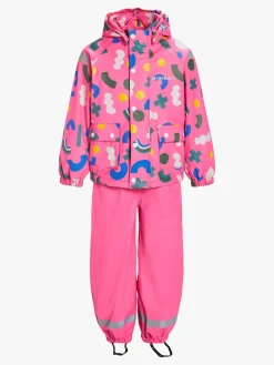Børn Nordbjrn Regntøj-Nordbjørn Nordvik Foret Regnsæt, Azalea Pink