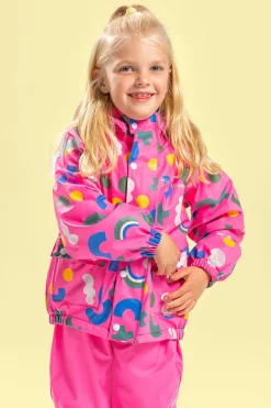 Børn Nordbjrn Regntøj-Nordbjørn Nordvik Foret Regnsæt, Azalea Pink