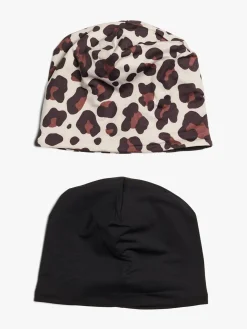 Tilbehør|Nordbjrn Nordbjørn Rofjord Hue 2-pak, Leopardy Beige/Brun/Sort