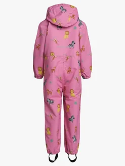 Overtøj|Nordbjrn Nordbjørn Skaftö Skalflyverdragt, Jungle Animals Rosebloom Lyserød/Sort/Gul
