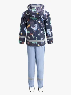 Regntøj|Nordbjrn Nordbjørn Skagen Foret Regnsæt, Dinoland Naval Academy Blå/Grøn/Orange