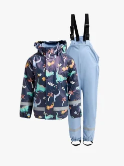 Regntøj|Nordbjrn Nordbjørn Skagen Foret Regnsæt, Dinoland Naval Academy Blå/Grøn/Orange