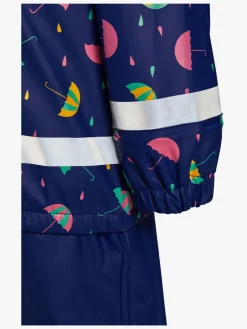 Regntøj|Nordbjrn Nordbjørn Skagen Foret Regnsæt, Umbrellas Blue Print Blå/Lyserød