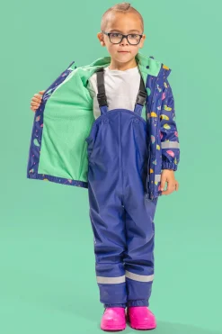 Regntøj|Nordbjrn Nordbjørn Skagen Foret Regnsæt, Umbrellas Blue Print Blå/Lyserød