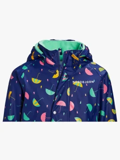 Regntøj|Nordbjrn Nordbjørn Skagen Foret Regnsæt, Umbrellas Blue Print Blå/Lyserød