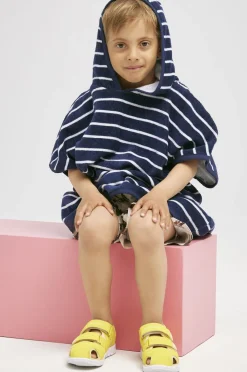 Uv & Strand|Nordbjrn Nordbjørn Skrea Badeponcho, Navy Stripe Blå/Hvid